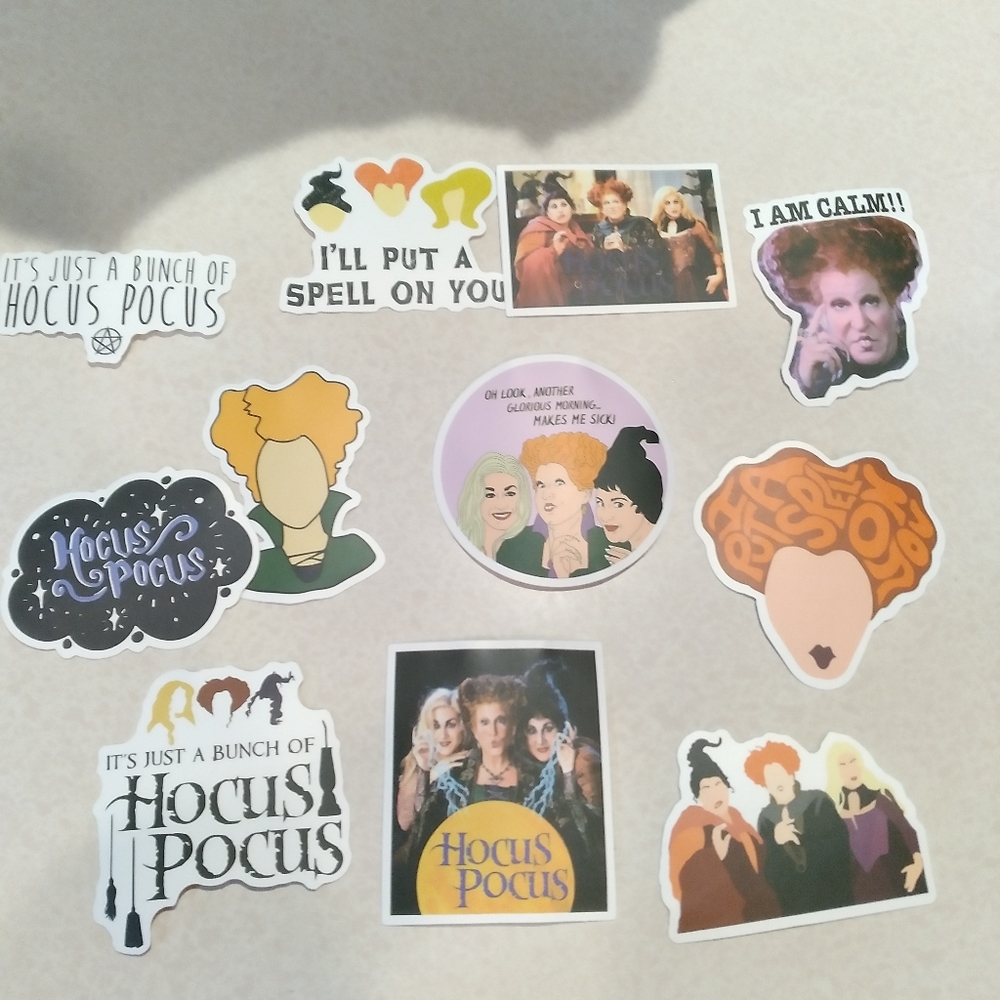 Witches hocus-pocus stickers 10 & necklace - Picture 4 of 7